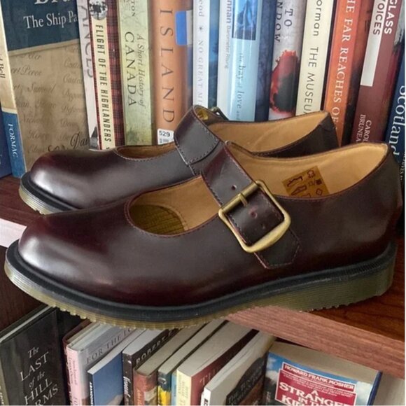 Dr. Marten Corin Mary Jane Shoes Burgundy Rub Off Leather Women’s Size 5 - Picture 6 of 12